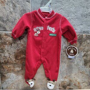 Santas Favorite Reindeer Red Christmas Sleeper for Newborn Babies NWT